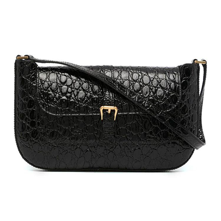 By Far Miranda Classic Crocodile Pattern Leather Underarm Shoulder Bag Women Bags Black 21PFMDASBLCCEMED Basic Set BagDust Bag 21790₽