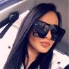 Oversized Plastic Shield Sunglasses Women Black Big Frame Vintage UV Protection Luxury Designer Rimless Sun Glasses For Men