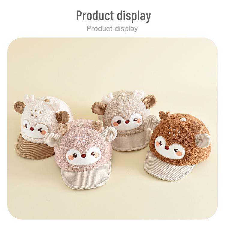 Children's 3D Cartoon Little Deer Baseball Cap - Cute, Comfortable, Versatile, and Windproof Hat.