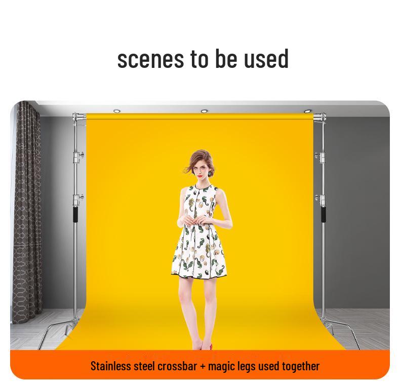 3m Stainless Steel Telescopic Background Stand with Silver Magic Legs and Thickened Crossbar for Photography