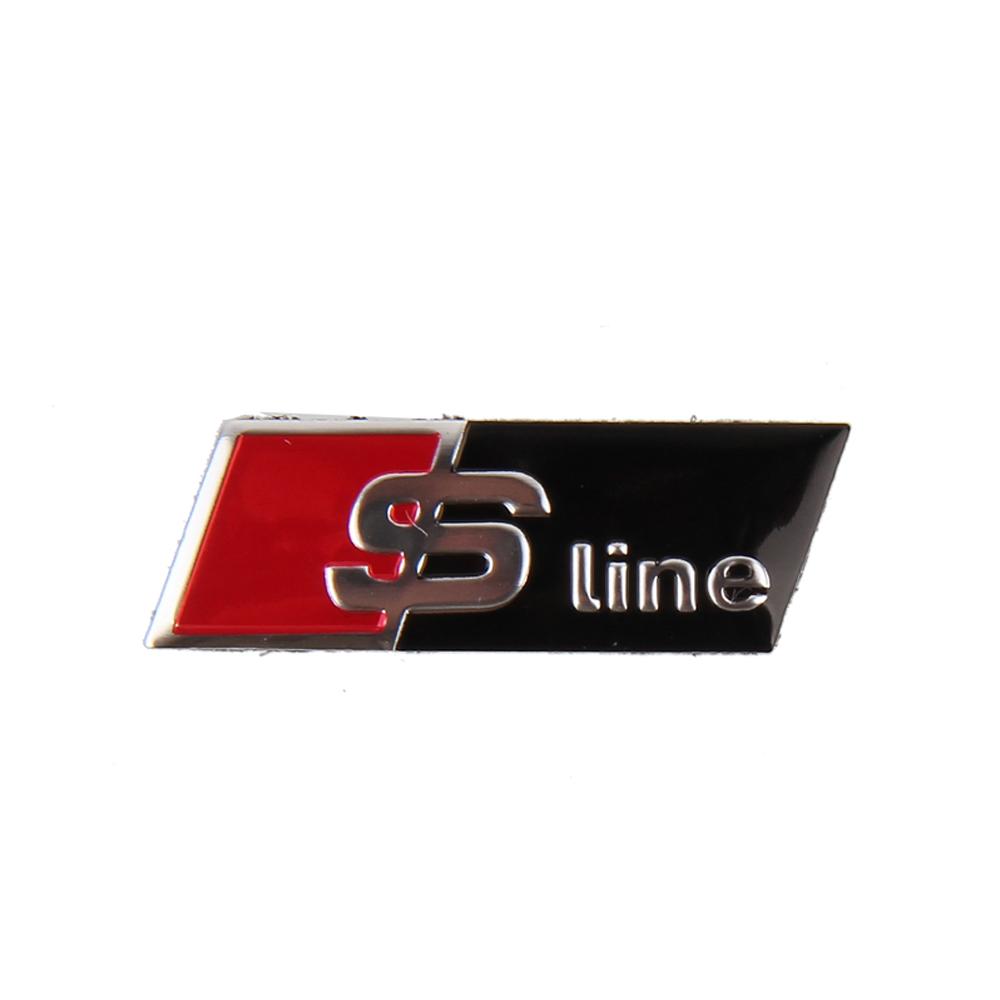 Car Aluminium Alloy Steering Wheel Sticker Emblem for SLine Logo A3 A4 A5 A6 A7 A8 Q3 Q5 RS3 RS4 RS5 RS6 S3 S4 S5 Badge