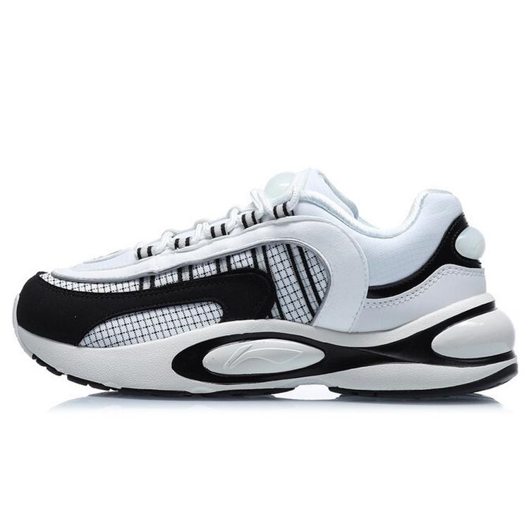 Li Ning V8 Slip Resistant Abrasion Resistant Low Top Running Shoes Women's White Black ARHQ172-4