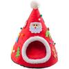 Christmas Tree Cave Bed Tent for Indoor Small to Large Cats Machine Washable Ultra-Soft Cushion Anti-Slip Cave Beds for Indoor Cats