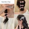 2 Pcs Hair Clip with  Bow Dopamine Color, multicolor ribbons,  sweet and cute hair clips, ballet-style hair accessories
