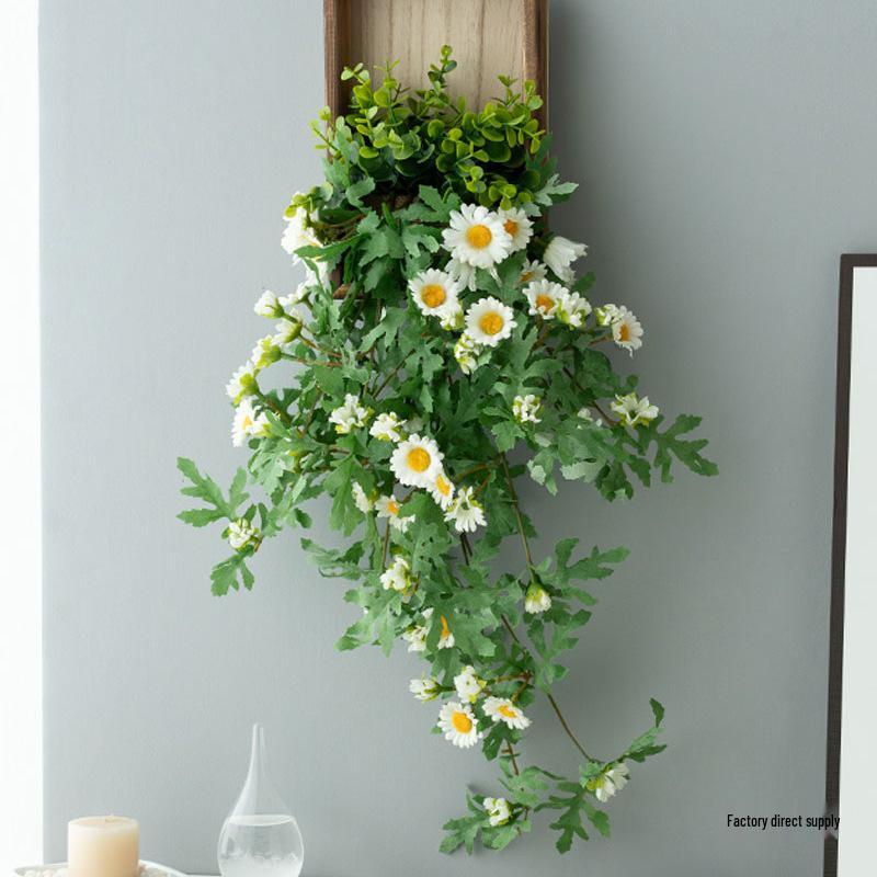 Stylish Daisy Pendant Faux Flower Vine for Indoor Wall Decoration and TV Background