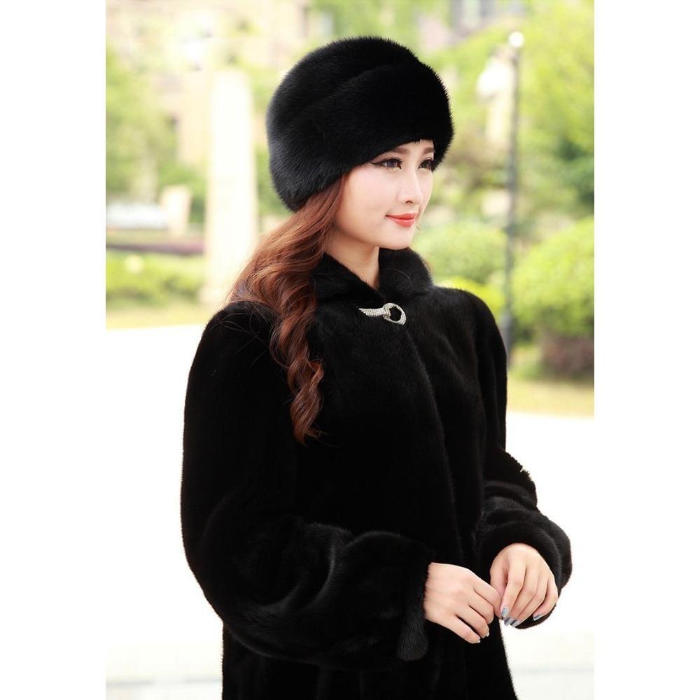 Faux Mink Hat Winter Women's Eco-friendly Mink Hat Winter Middle-aged and Elderly Warm Ear Protection Fur Beret
