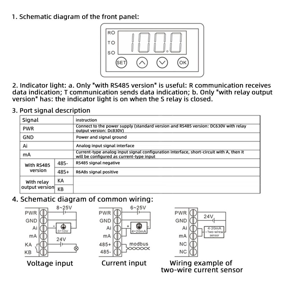 Diymore Digital Display Meter Digital Display Meter 0-10V 0-20mA 2-10V 4-20mA Analog Input Display Meter Digital Display Meter