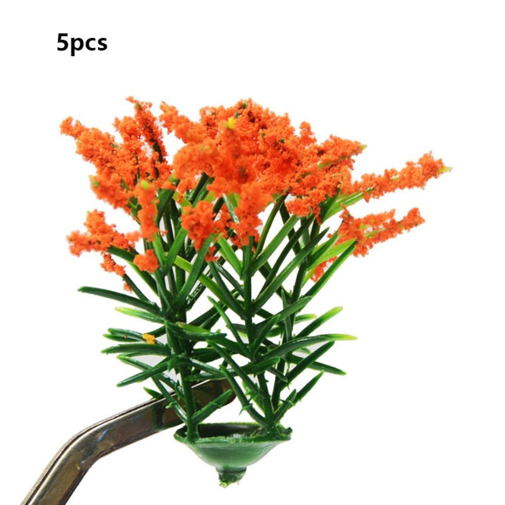 5pcs Mixed Colorful Miniature Flower Cluster Plastic Outdoor Scene Materials New Sand Table Model