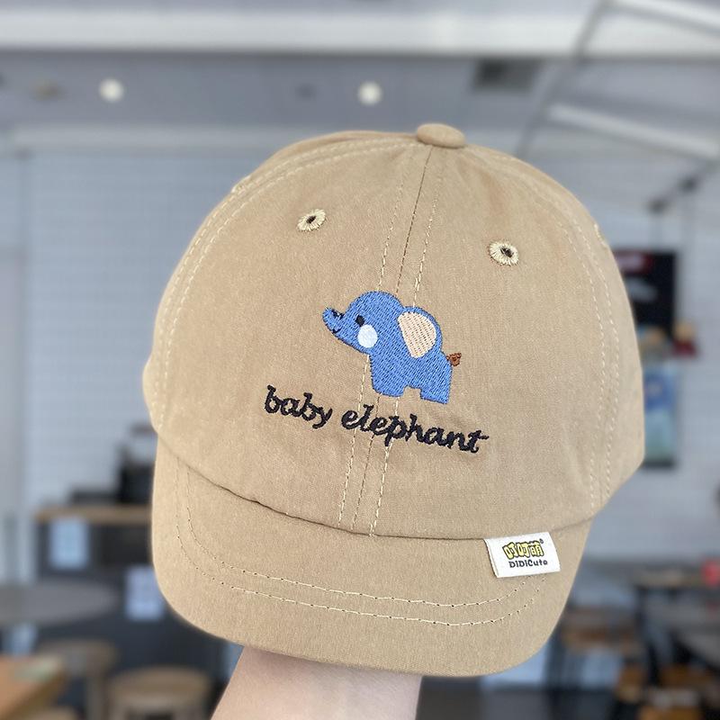 Cute Baby Elephant Embroidered Cap Kids Spring Autumn Sun Protection Baseball Hat For Boys And Girls Breathable