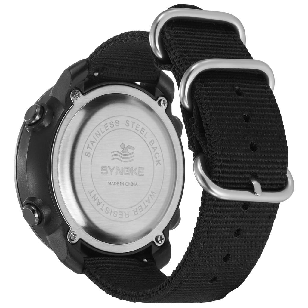 Nylon Strap Mens Watches Waterproof 5Bar  Brand Digital Military Sport Watch for Men Large Black Dial Design Watch Men