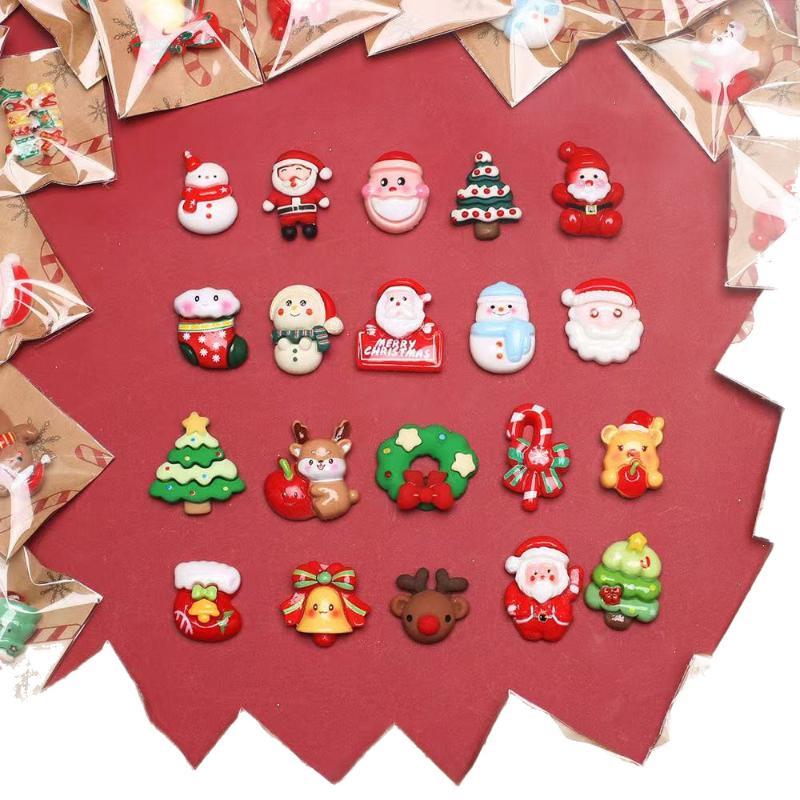 

10Pcs Christmas Themed Mixed Resin Fridge Magnets, Santa Claus, Snowman, Christmas Tree Decorations For Gift різнокольоровий