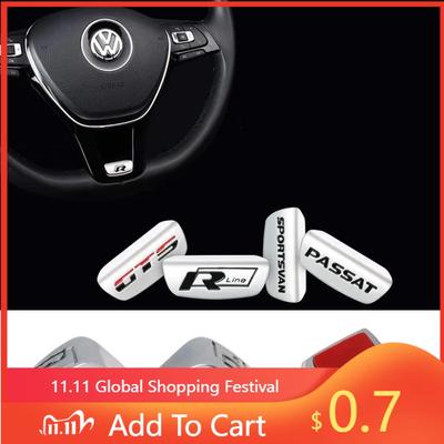 För VW 3D Aluminiumlegering Rline Emblem Bil Rattklistermärke Tillbehör För Volkswagen GTI Polo Golf Passat Scirocco Jett