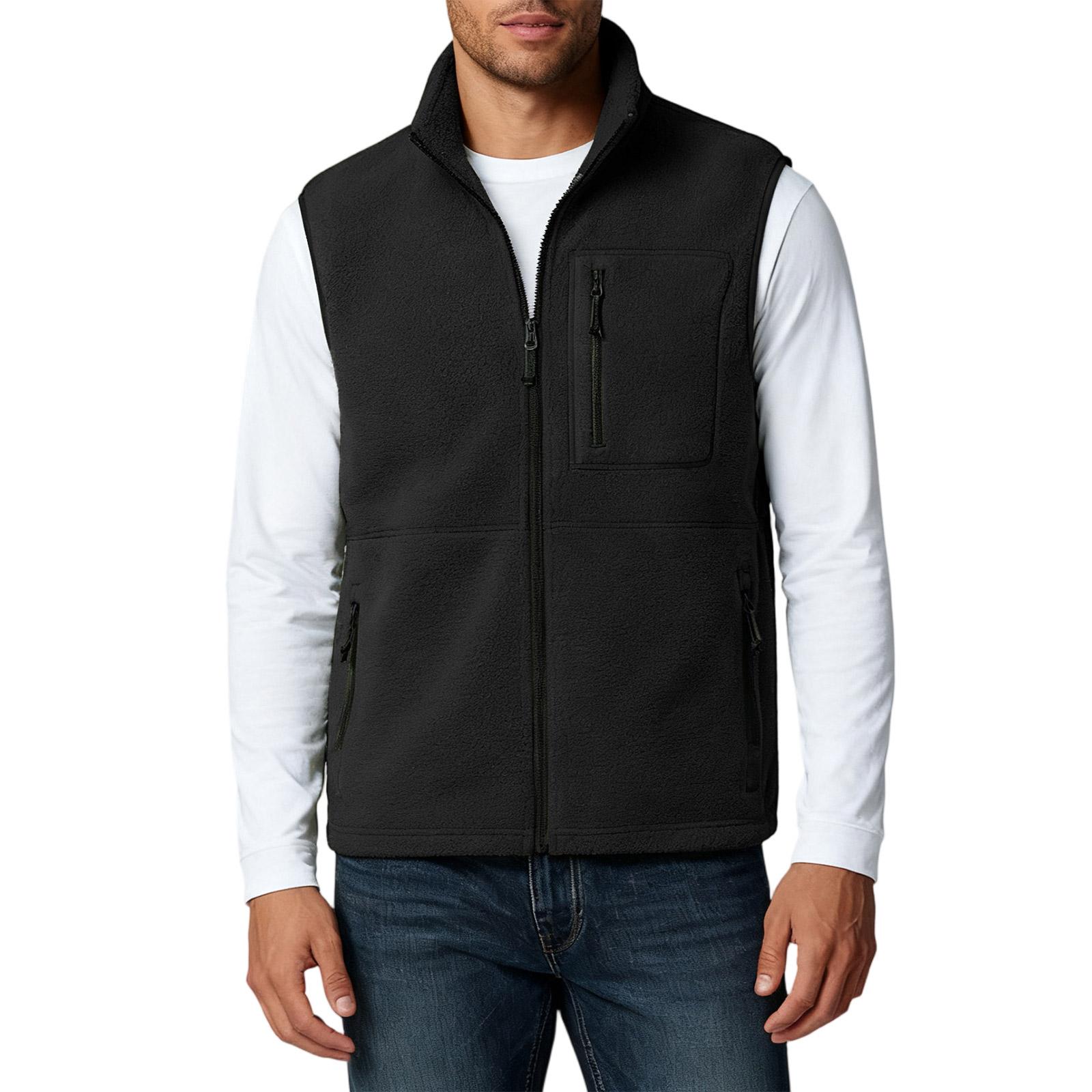 Casual Men S Vest Men S Loose Warm Down Cotton Vest Coat XL чёрный