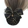 Exquisite Trendy For Stewardess Nurse Cloth Spring Clip Elegant Bow headwear Women Headdress Mesh Snood Hairnet