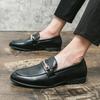 Fashion Brand Men's Leather Shoes Office Shoes Men Flats Leather Gold Glitter Wedding Banquet Loafers Comfortable Business Shoes Zapatos