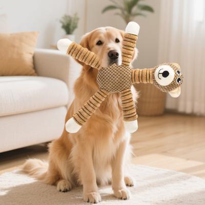 Zahneinlage Welpen Tierform Weiches Plüsch-Kauspielzeug mit Geräuscherzeuger Interaktives Hundespielzeug Kleine Mittlere Hunde Welpen Spielzeug