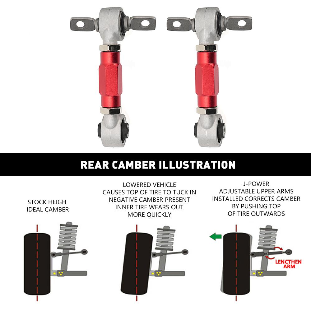 RASTP-Aluminium Einstellbarer Hinterrad-Aufhängungs Sturzkorrektur-Kit Hundeknochen Einstellbarer Querlenker Für Honda Civic EK EG CRX 1988-2000 LTB002