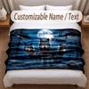 Wolf-Thema Weiche Decke Personalisierter Benutzerdefinierter Name Textdruck Warme Decke Haus Sofa Schlafzimmer Dekor