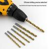 White Titanium-Plated High-Speed Steel Twist Drill Bit Set, 1.5mm-6.5mm, for Electric Drills.