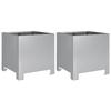VidaXL Planters 2 Pcs 30x30x30 Cm Galvanized Steel, Planter, Patio Planter, Flower Box, Outdoor Planter, 851196