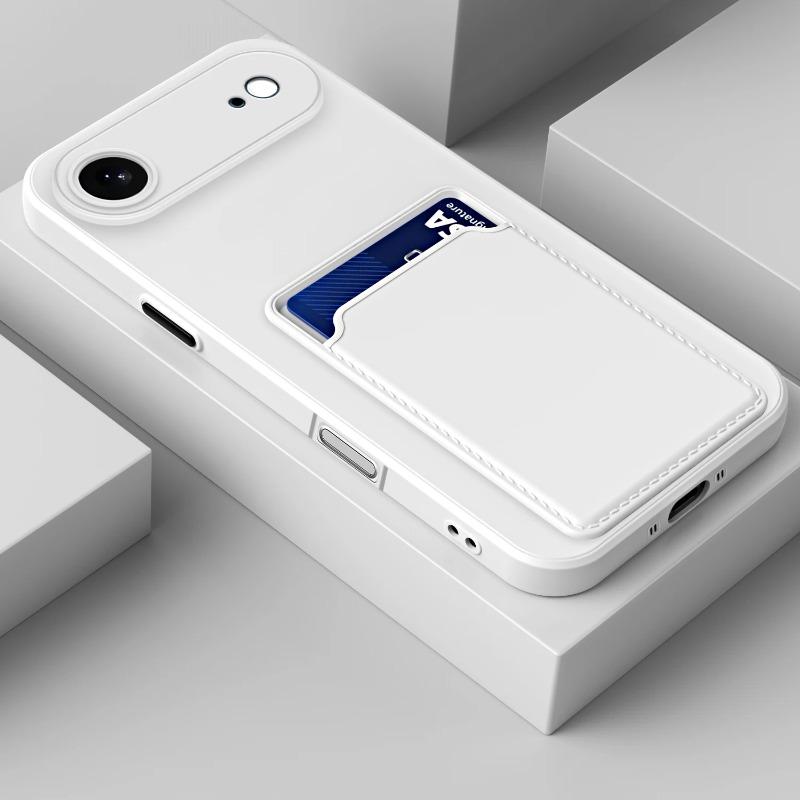 For Iphone 17 Air Card Slot Wallet Shockproof Silicone Case for Iphone 17 Pro Max 17pro Candy Matte Soft TPU Protection Cover