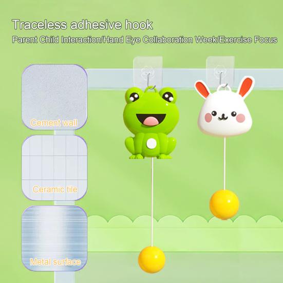 1 Set Tennis Trainer Highly Resilient Height Adjustable Hand-eye Coordination Cartoon Rabbit Table Tennis Trainer Indoor Sports