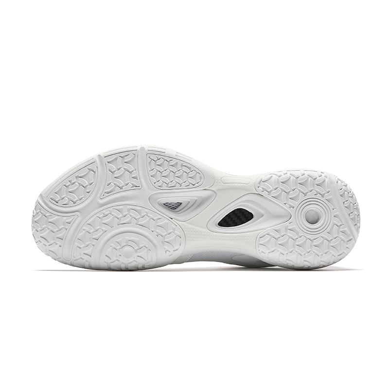 Anta Synthetic Leather Fabric White Gold Pattern Professional Anti-Twist Badminton Shoes Shock Absorption Support Wear-Resistant 112634403-1