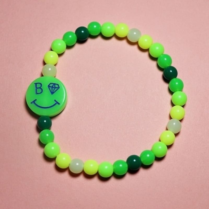 BONBEAU Neon color smile beads bracelet