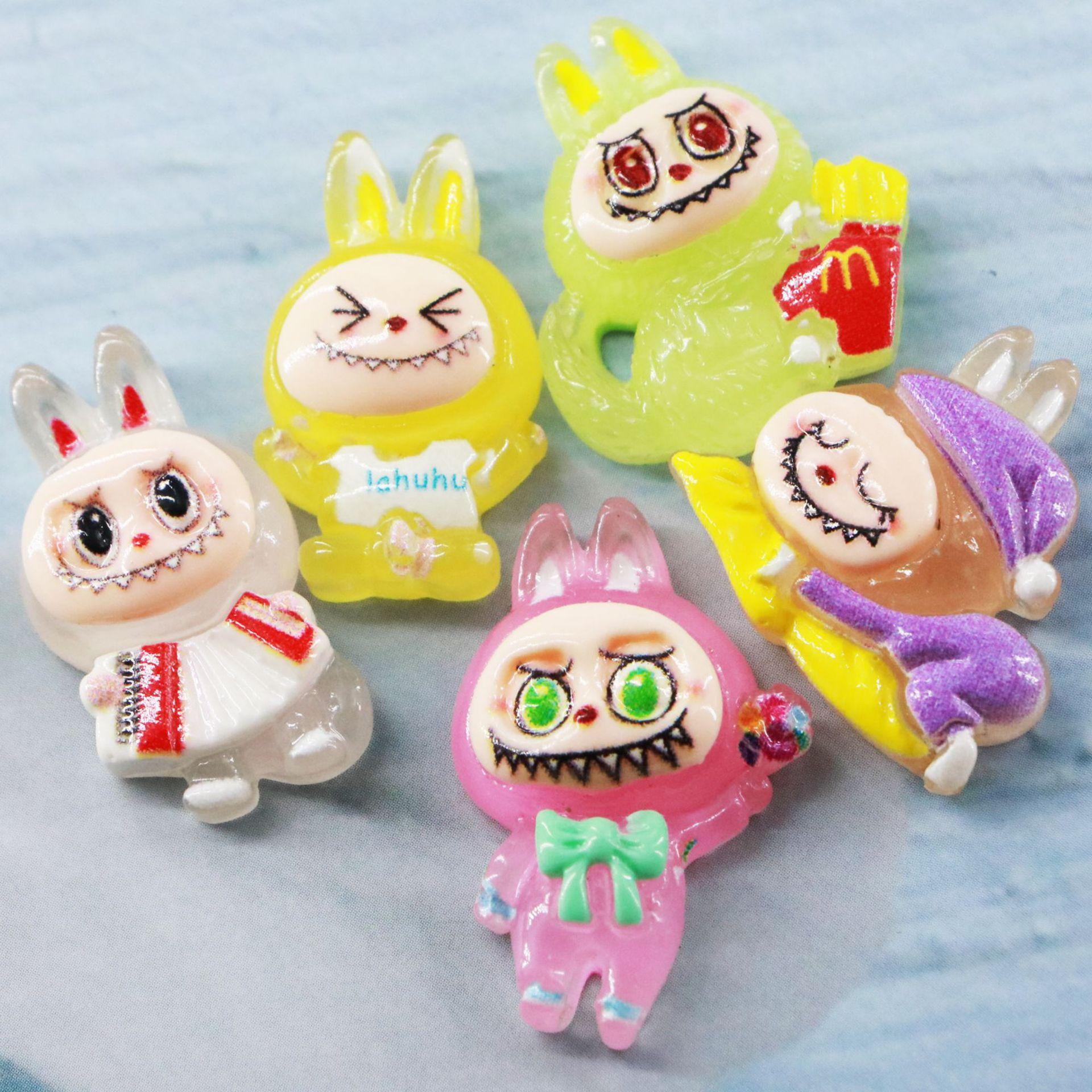 

10pcs Mix Cartoon Animal Pendant Funny Cream Glue DIY Handmade Materials Resin Accessories Phone Cases Hair Clips Accessories 5pcs