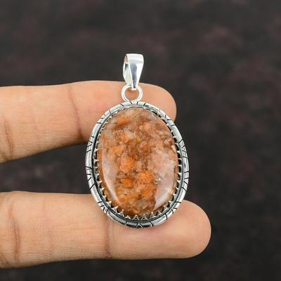 Sunstone Pendant 925 Sterling Silver Pendant Handmade Unique Design Jewelry Real Gemstone Pendant Amazing Statement Jewelry Gift For Mother