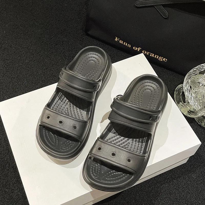 

Fashion 2024 Summer New Women s Sandals Thick Sole Korean Edition Fashion Outwear Casual Beach Sandals Luxury High end Women s Shoes 40-41