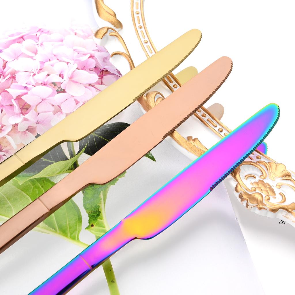 Jankng 16 sztuk czarne sztućce złote szwy zestaw obiadowy ze stali nierdzewnej kuchnia strona główna zachodnie zestaw sztućców nóż widelec łyżki zestaw zastawy stołowej