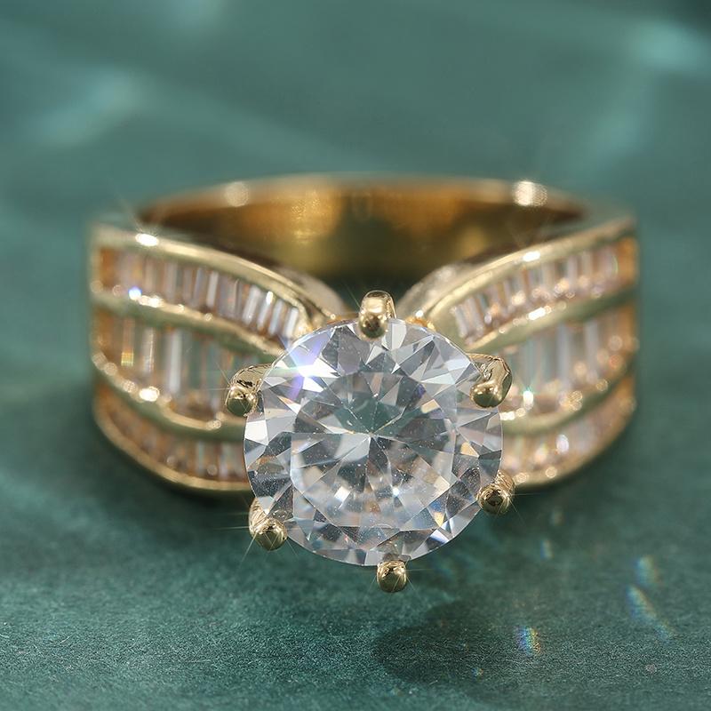 Luxurious Sparkling Synthetic Zircon Ring Fashionable and Versatile Wedding Engagement Valentine's Day Anniversary Rings