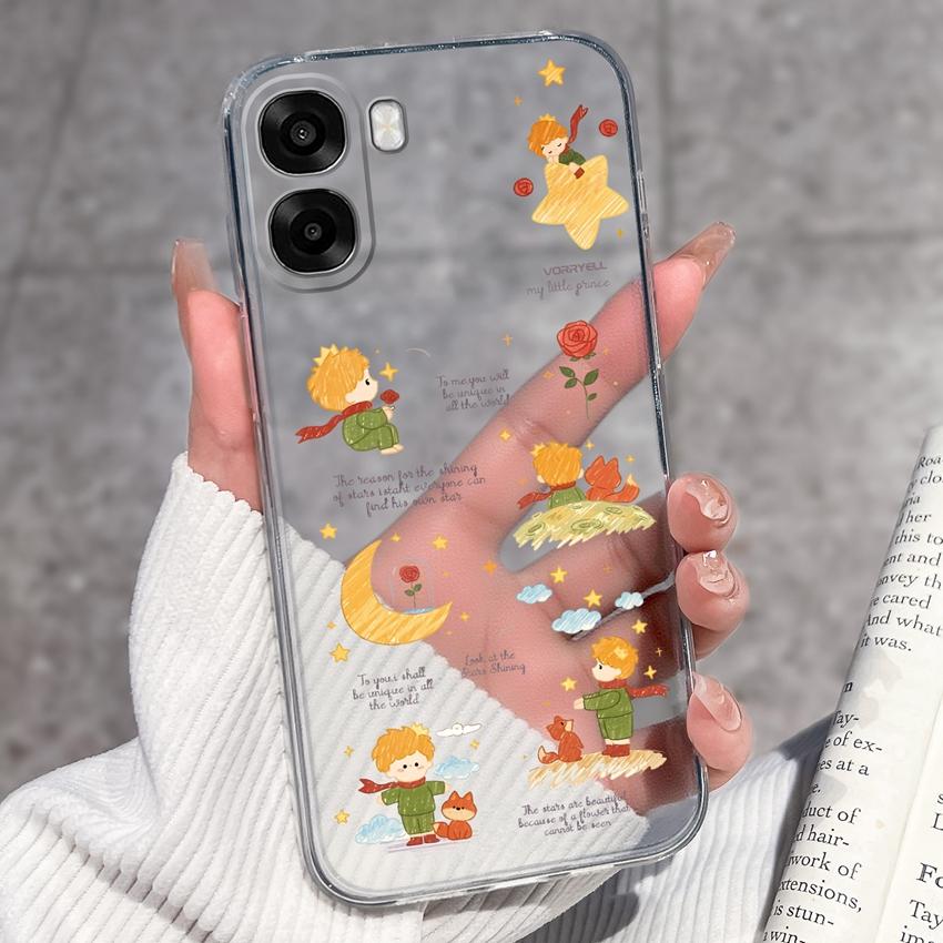 Kompatibilní Pro Oppo A6x A5x A6 Pro A39 K12x Kryt na telefon Roztomilý vzor Malý princ Měkké průhledné silikonové pouzdro s chráničem objektivu Pro Oppo Nárazníkové pouzdro