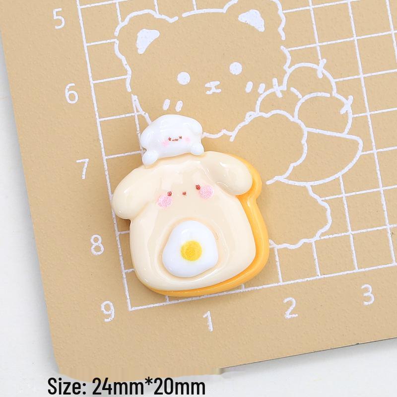 Bunny Dessert House Resin Accessories: Cartoon Cream Glue, Creative Shoe Buckle Material for DIY Jewelry and Hairpin Crafting.