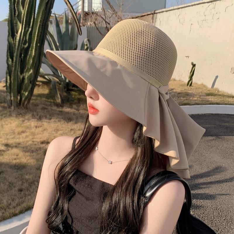 Summer New Hat Women's Outdoor Travel Sun Protection Sun Hat Mesh Breathable Shawl Hat Sun Hat