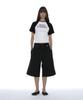 PARTIMENTO WOMEN Double Layer Waist Bermuda Pants_Black