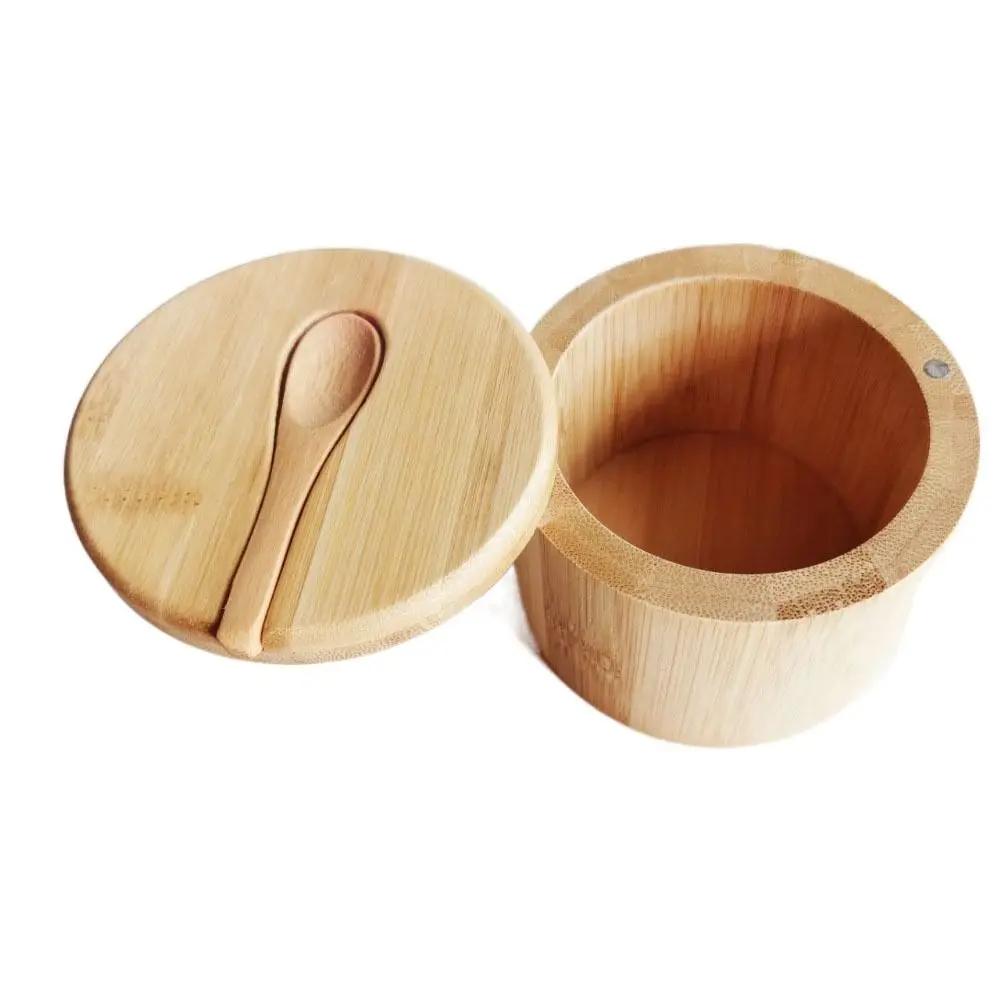 

Seasoning Container Storage Jar,Salt Box, Condiment Sesame Bottle, BBQ Cooking Herbs Organizer, Kitchen Wooden Tool