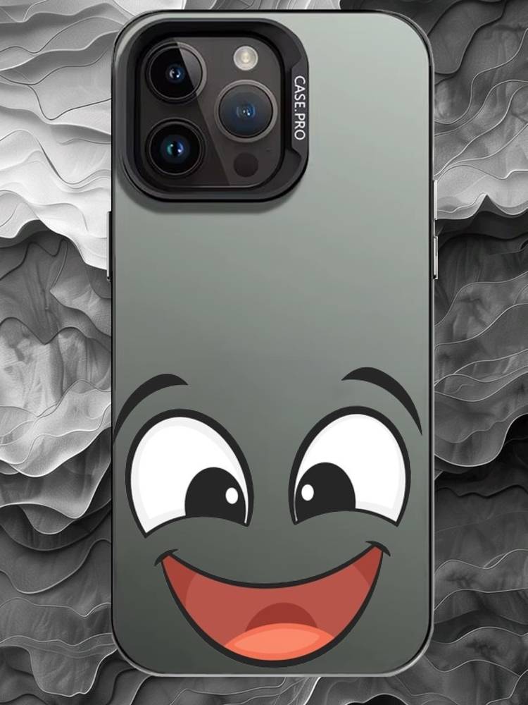 C-Cartoon expression Phone Case For iPhone 17 16 15 14 13 12 11 Pro Max Plus Silver Matte Black Cover