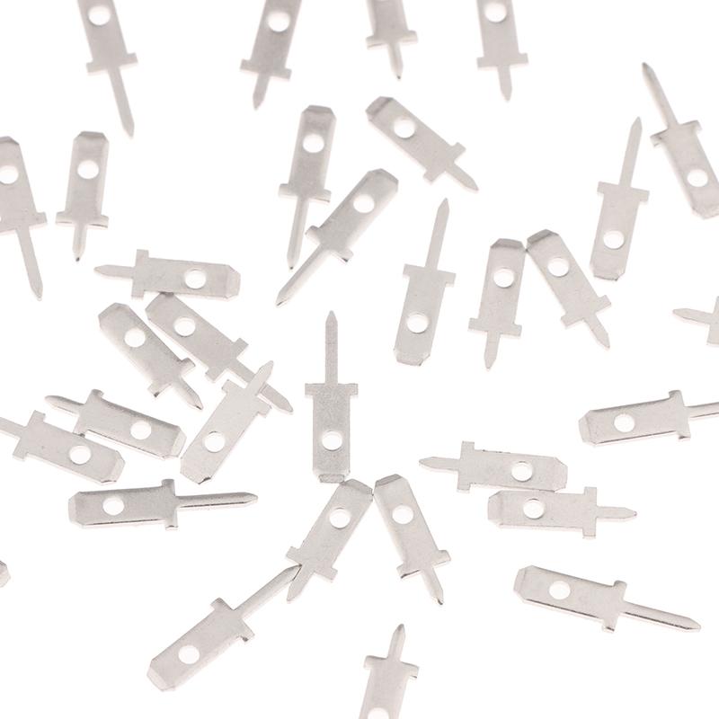 50Pcs 2.8 Inserts Plug Spring Terminal Pcb Solder Lug Thickness 0.8Mm One Legs ,Pcb Welding Sheet