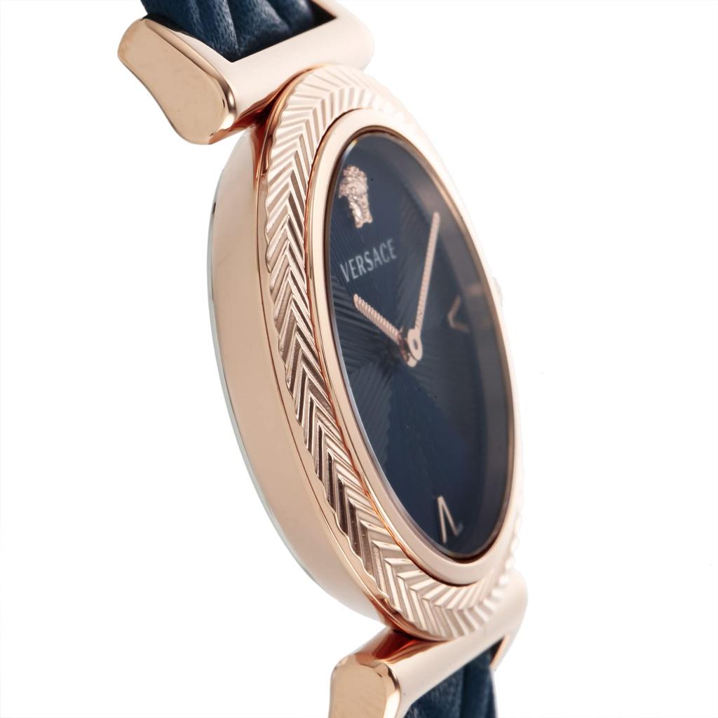 Uhr V-Motiv Blaues Zifferblatt Edelstahl Saphirglas Quarz 35MM Schweizer Uhr VERE01720 [Versace] V-MOTIF Damen [Artikel]