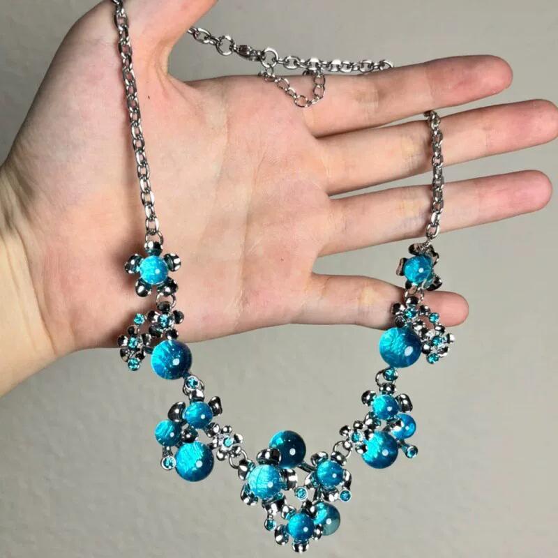 Collana con Perline di Conchiglie Colorate a Doppio Strato Boemia Usata