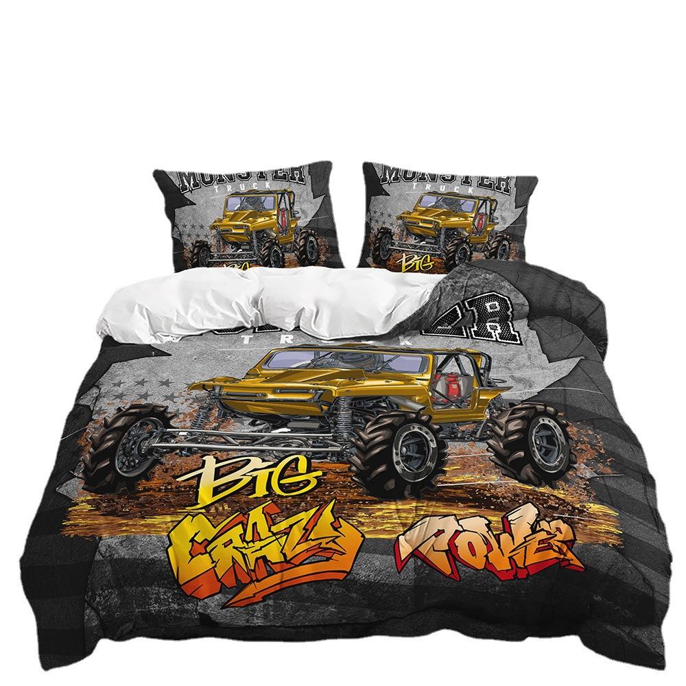 Three-Piece Bigfoot Racing Quilt Cover Two-Piece Bedding Kit