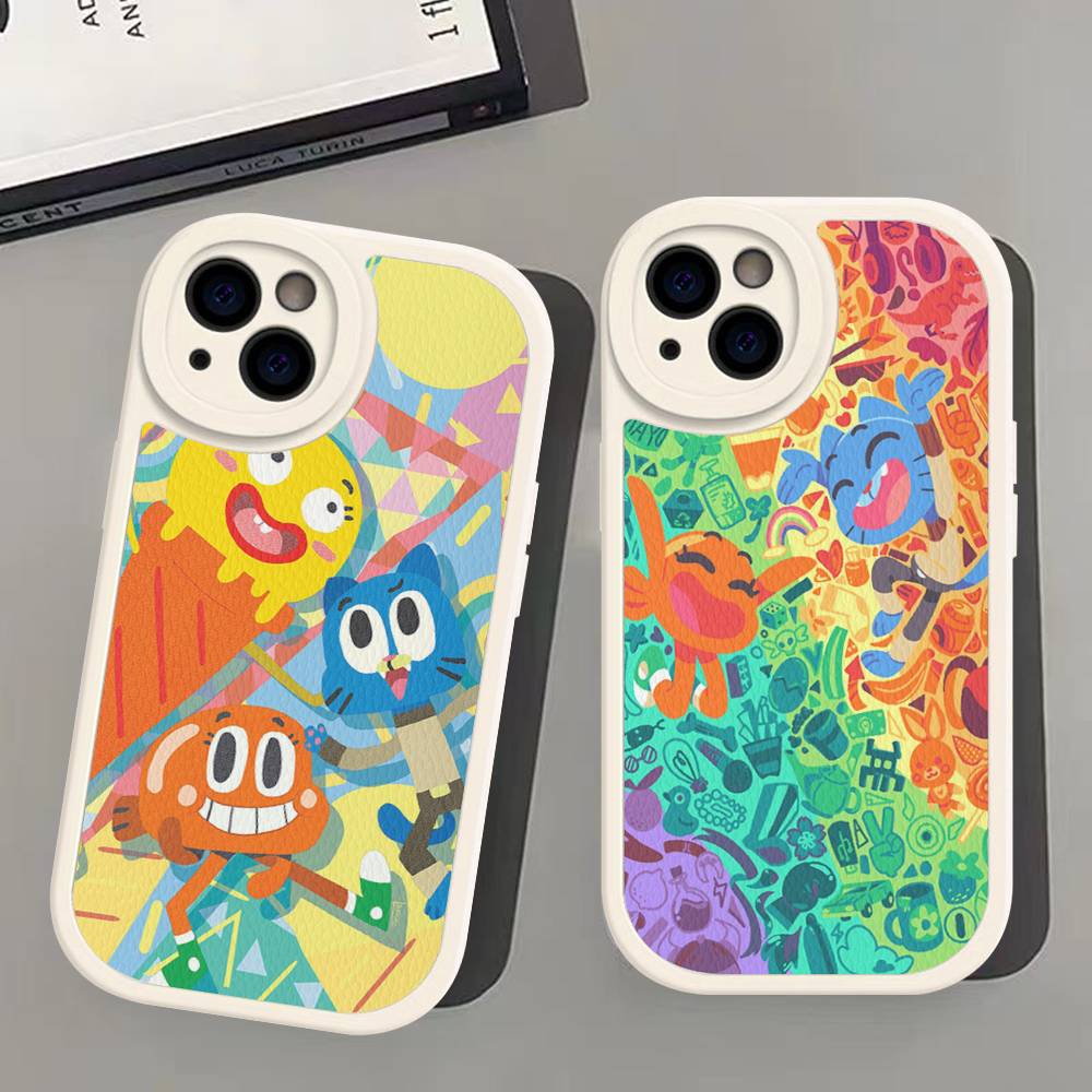 The A-Amazing World Gumball Anime Phone Cover For IPhone 11 12 13 14 15 16 Pro Max Mini Plus Soft Leather Case