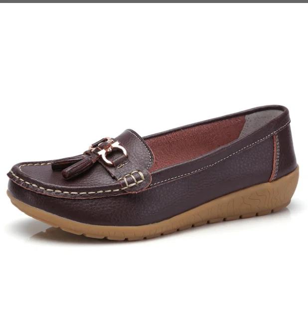  Fashion Women's Flats Ballet Shoes Cut Out Leather Breathable Moccasins Woman Boat Shoes Ballerina Ladies Casual Shoe