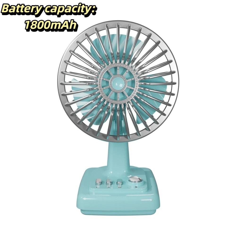 Portable Portable Mini Electric Fan Rechargeable Retro Cream Fan Rechargeable Desktop Fan  Home Use