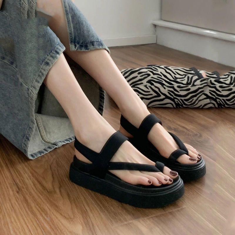 Beach Outdoor Sandals for Women Round Toe Tip Platform Woman Shoes Summer Wholesale Fashion Vintage 2025 Trend Luxury Footwear