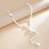 Ingemark Sexy Baroque Imitation Pearl Back Chain Clavicle Choker Women Retro Tassel Necklace Wedding Jewelry Bikini Chest Chain