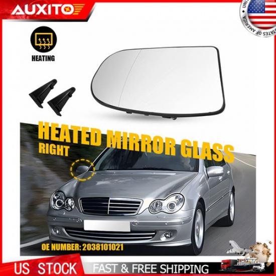 Passenger Side Heated Mirror Glass Fit Mercedes C240 C280 W203 Sedan 2001-2007