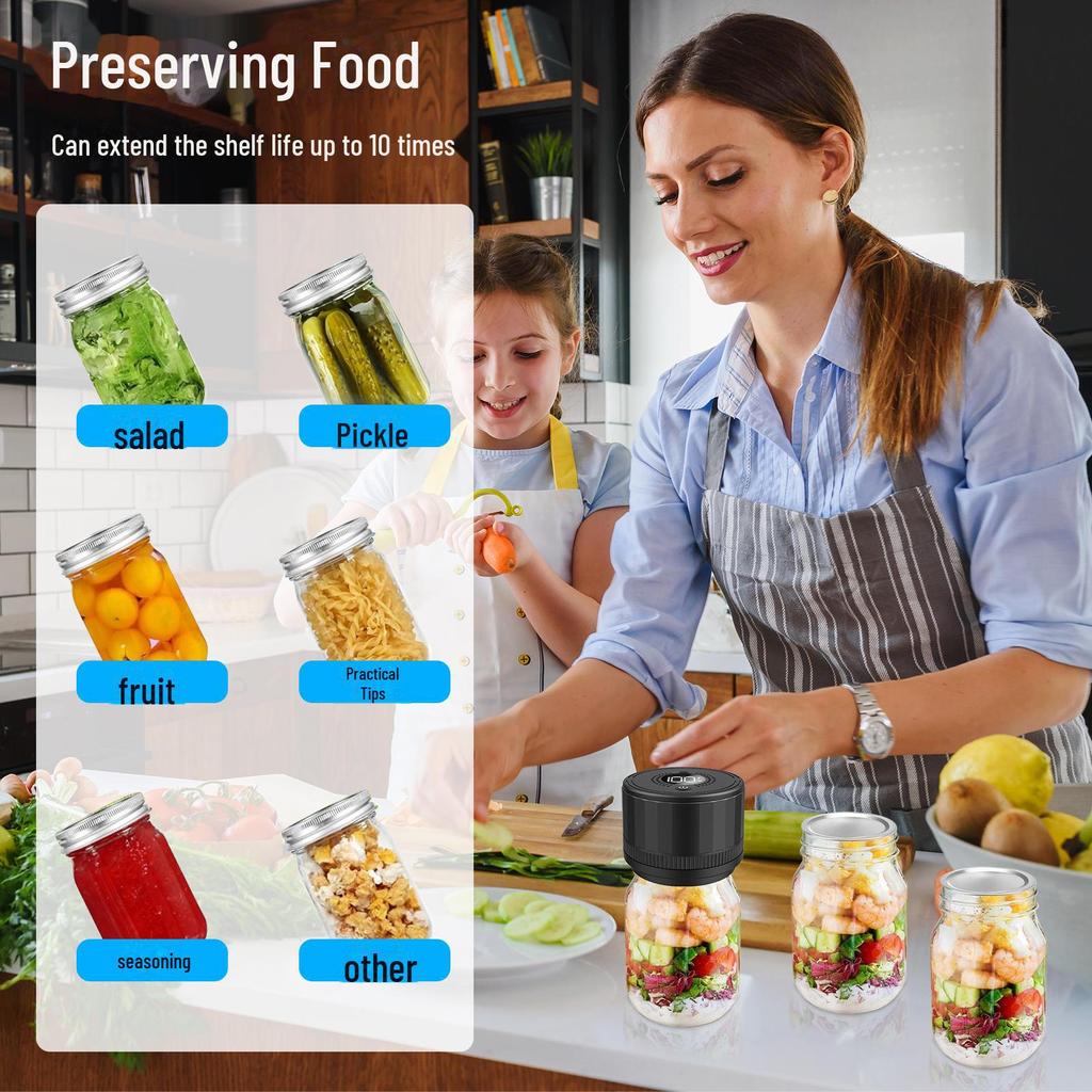 Mason Jar Electric Vacuum Sealer for Food Preservation